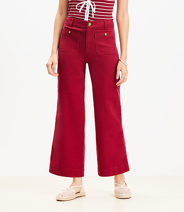 Palmer Wide Leg Crop Pants in Twill