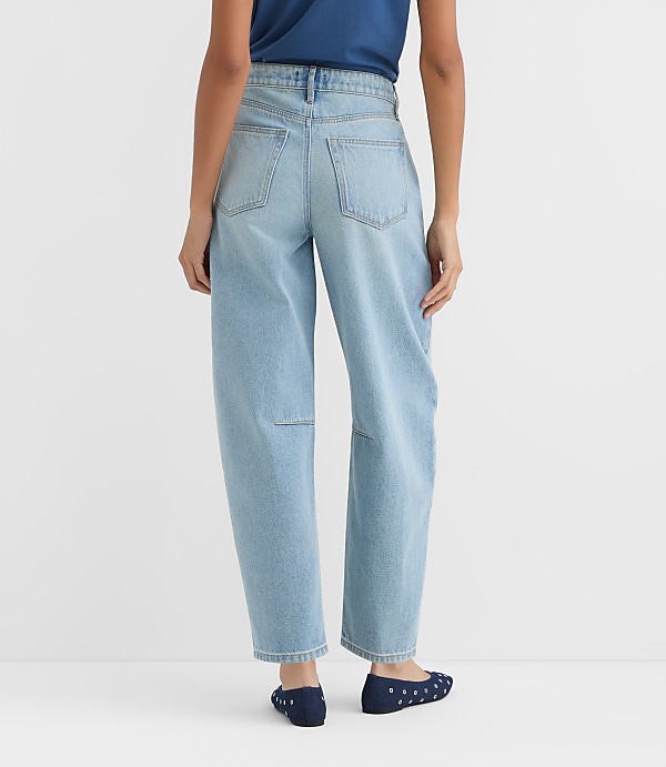 Rivete High Rise Barrel Jeans in Light Wash
