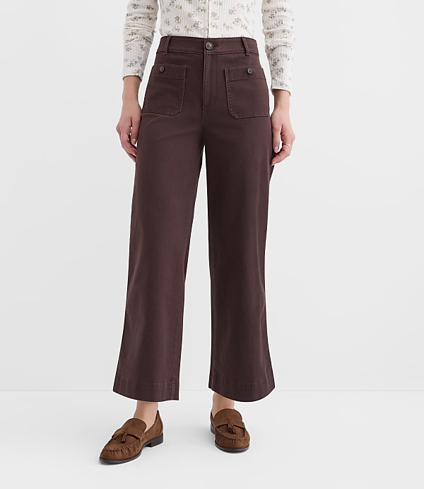 Palmer Wide Leg Crop Pants in Twill