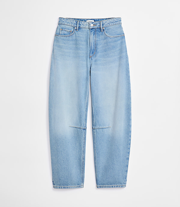 Rivete High Rise Barrel Jeans in Light Wash