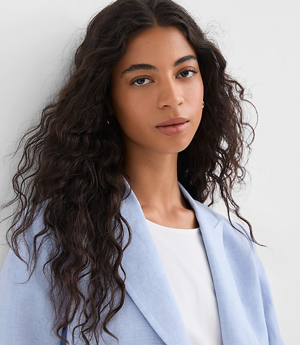Linen Blend Cropped Blazer