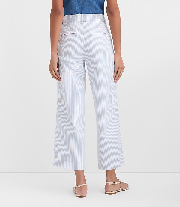 Palmer Wide Leg Crop Pants in Stripe