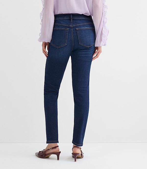 Petite Curvy Mid Rise Skinny Jeans in Vintage Dark Wash