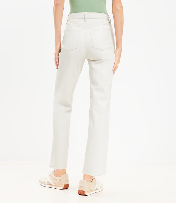 Five Pocket Straight Pants in Faux Leather