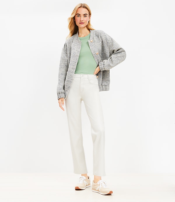 Five Pocket Straight Pants in Faux Leather