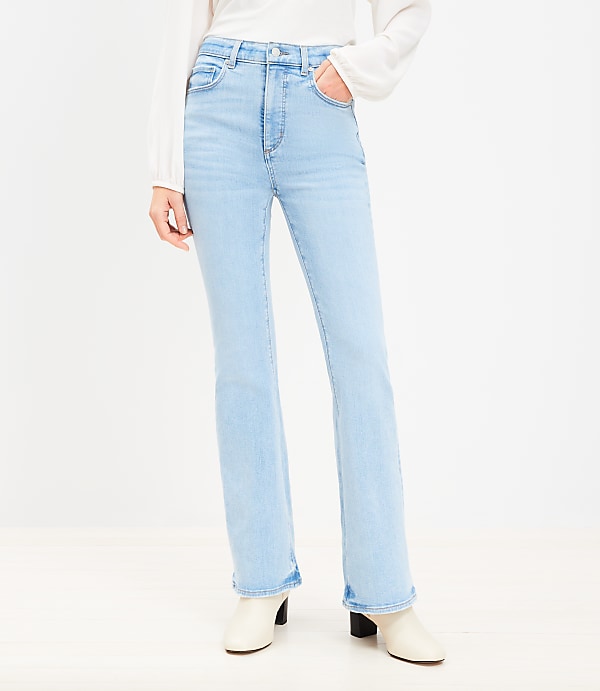 High Rise Slim Flare Jeans in Light Wash