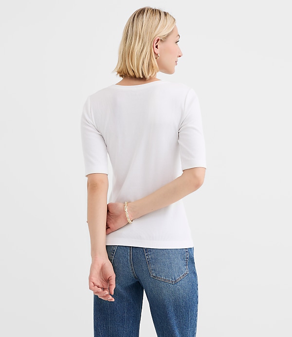 Perfect Ribbed Elbow Sleeve Tee