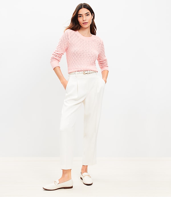 Pleated Tapered Pants in Crepe