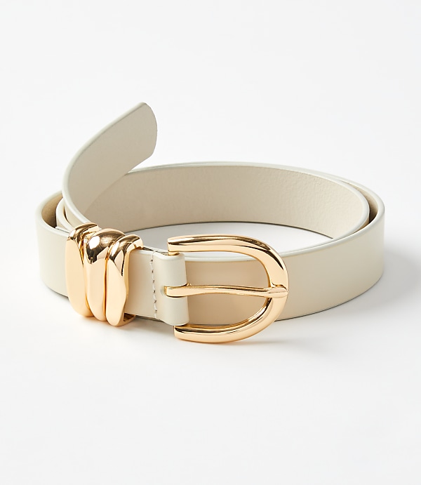 Molded Buckle Leather Belt