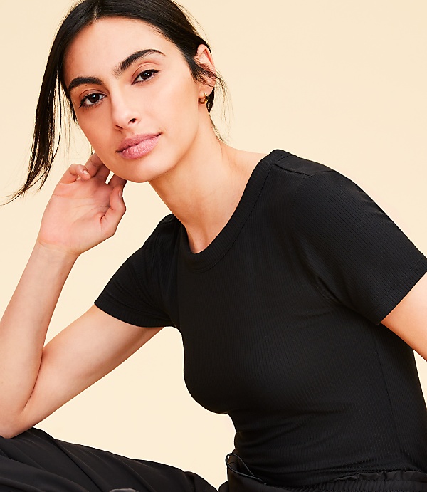Petite Lou & Grey Ribbed Bra Tee