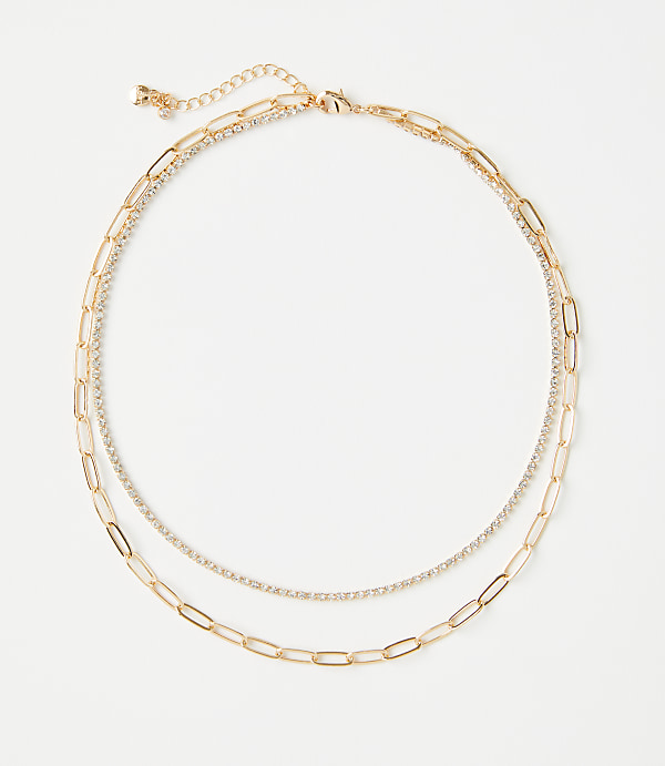 Chain Link Layered Tennis Necklace