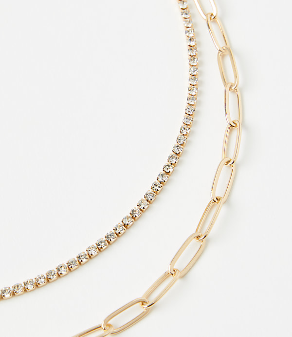 Chain Link Layered Tennis Necklace
