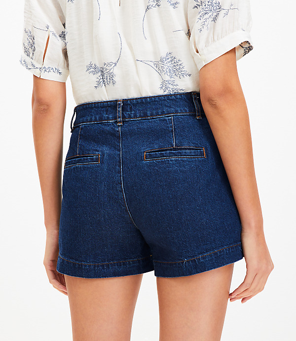 Petite Palmer Denim Shorts in Bright Medium Stone Wash