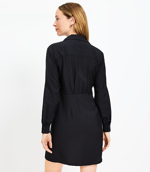 Petite Dahlia Tie Front Mini Shirtdress
