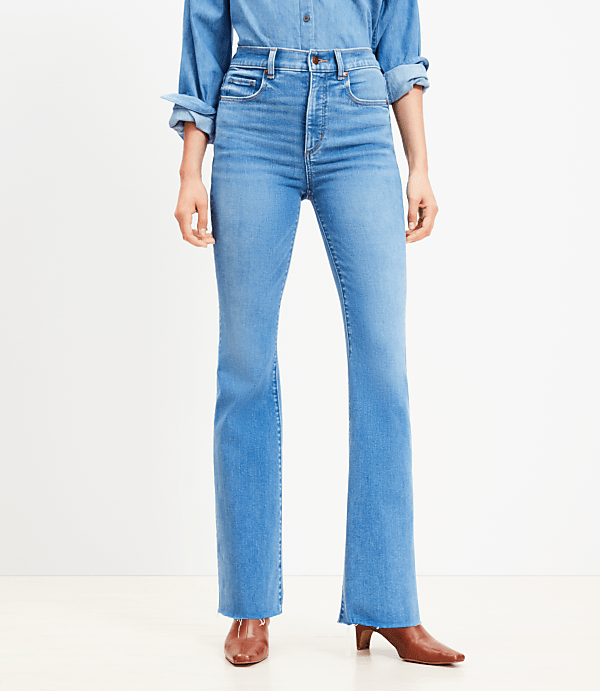 Fresh Cut High Rise Slim Flare Jeans in Light Wash Indigo