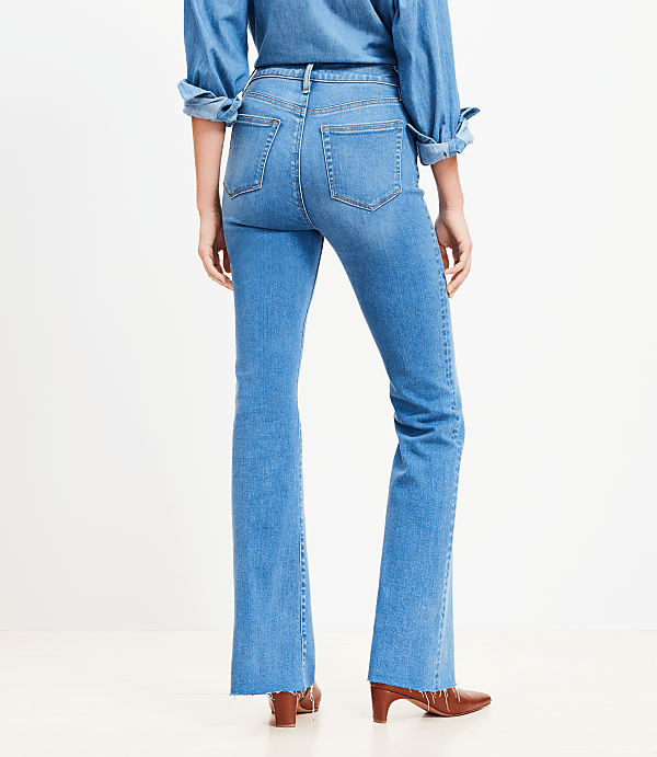 Fresh Cut High Rise Slim Flare Jeans in Light Wash Indigo