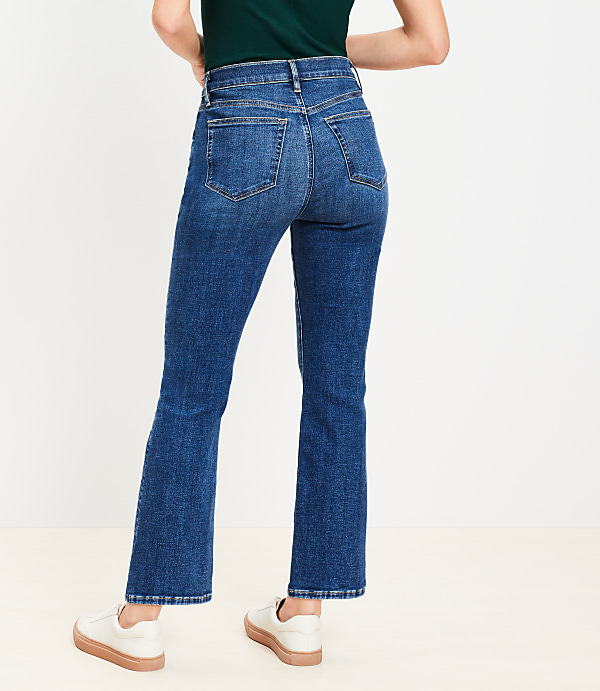 High Rise Kick Crop Jeans in Authentic Vintage Mid Wash