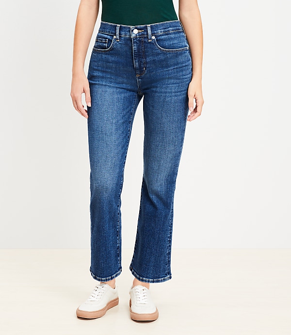 Curvy High Rise Kick Crop Jeans in Authentic Vintage Mid Wash
