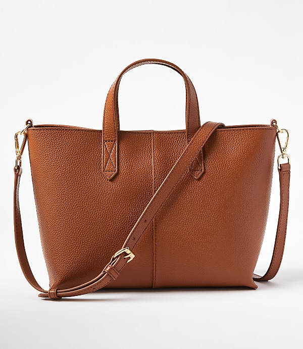 Leather Crossbody Tote Bag