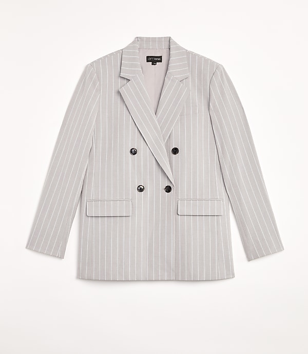 LOFT Versa Striped Seasonless Stretch Double Breasted Blazer