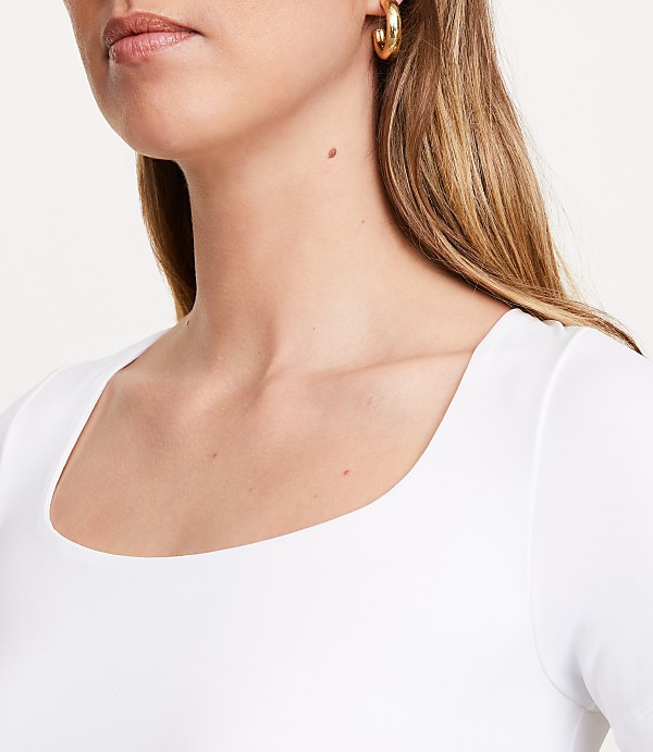 Petite LOFT Versa 360 Knit Square Neck Tee