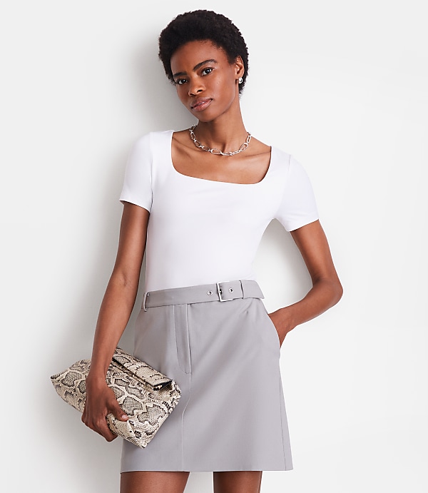 LOFT Versa 360 Knit Square Neck Tee