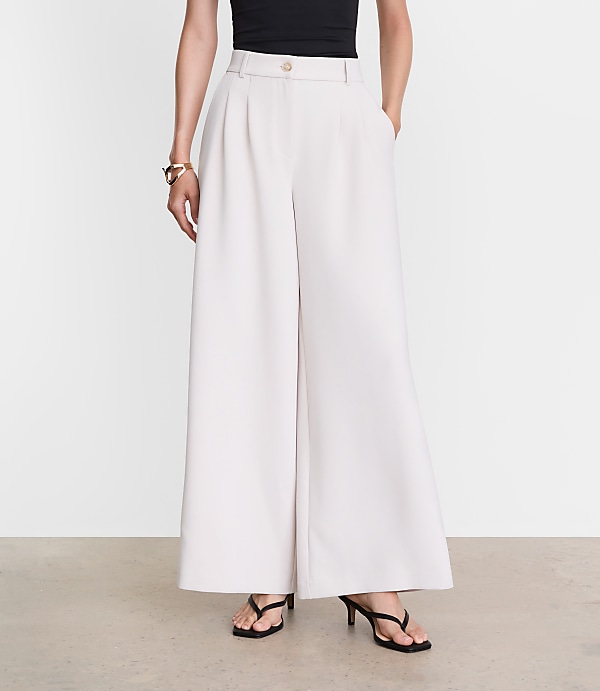 LOFT Versa Crepe Drape Palazzo Pant