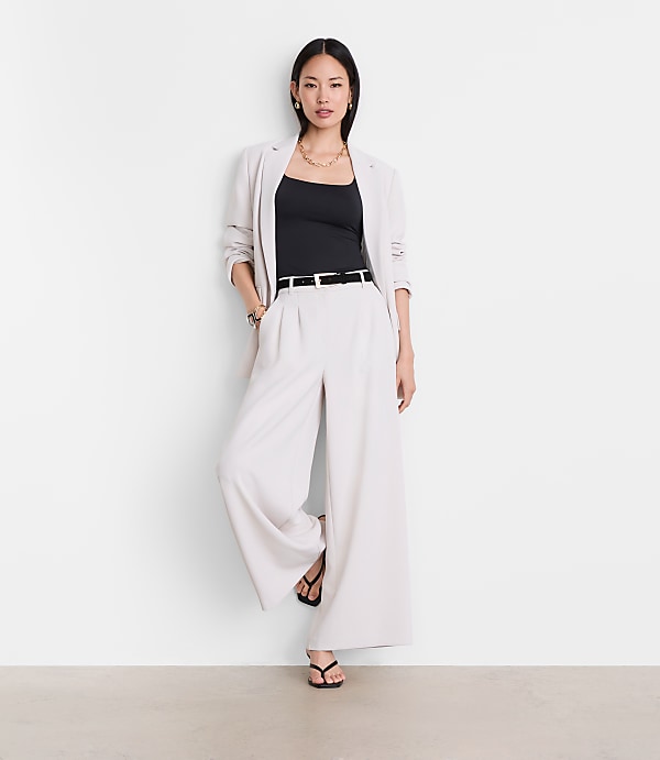 LOFT Versa Crepe Drape Palazzo Pant