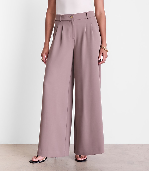 LOFT Versa Crepe Drape Palazzo Pant