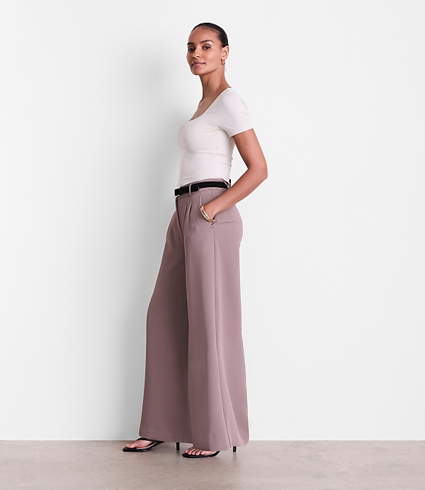 LOFT Versa Crepe Drape Palazzo Pant