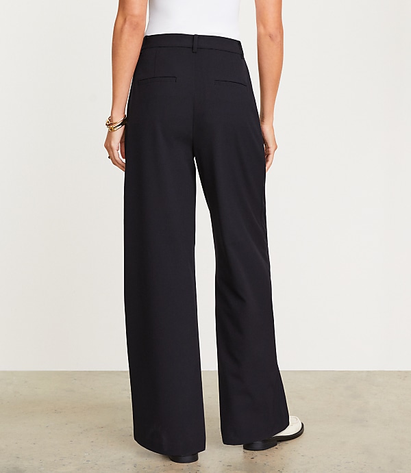 LOFT Versa Seasonless Stretch Double Pleat Wide Leg Pant