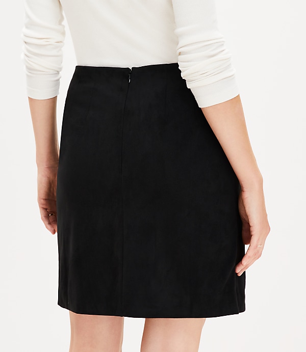 Petite Faux Suede Mini Wrap Skirt