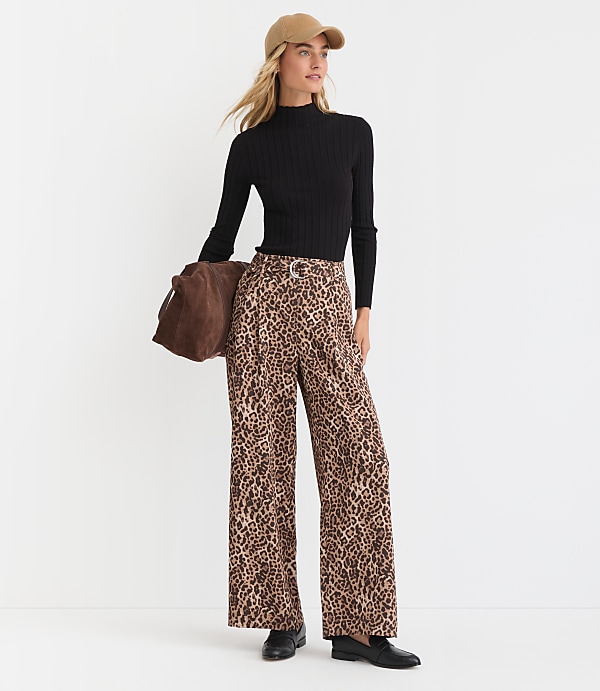 Petite Ribbed Mock Neck Sweater