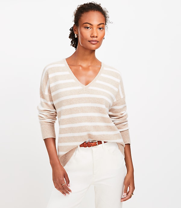 Stripe Relaxed Cashmere Sweater
