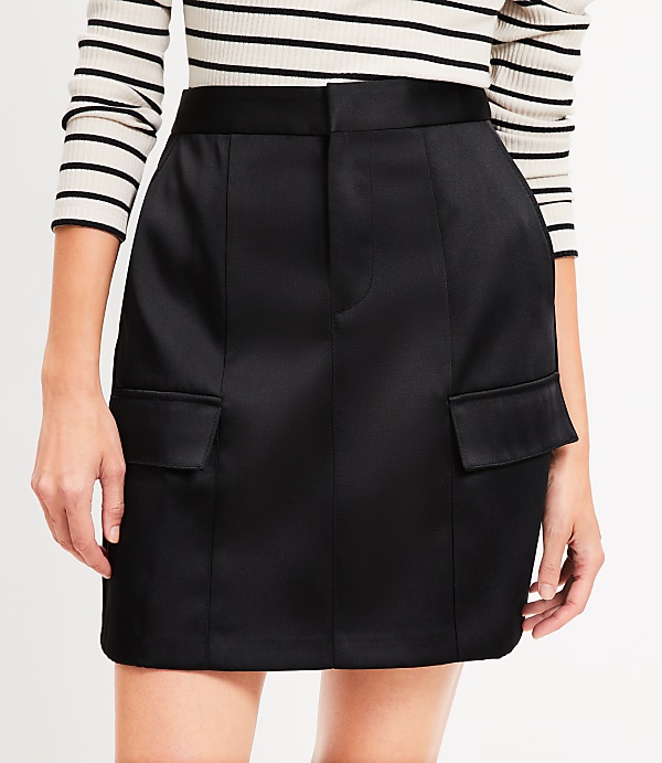 Satin Mini Utility Skirt