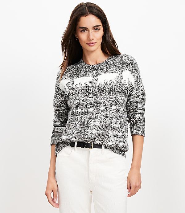 Polar Bear Fringe Sweater
