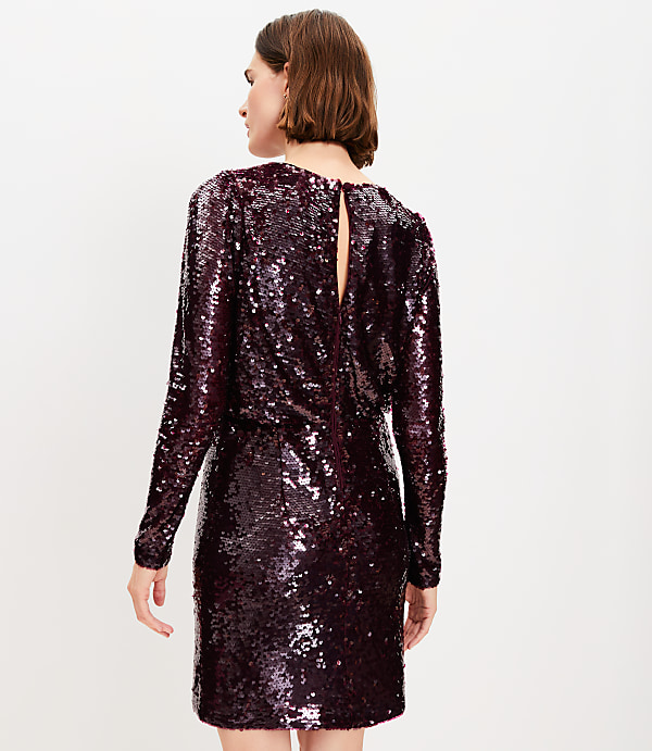 Sequin Long Sleeve Mini Dress