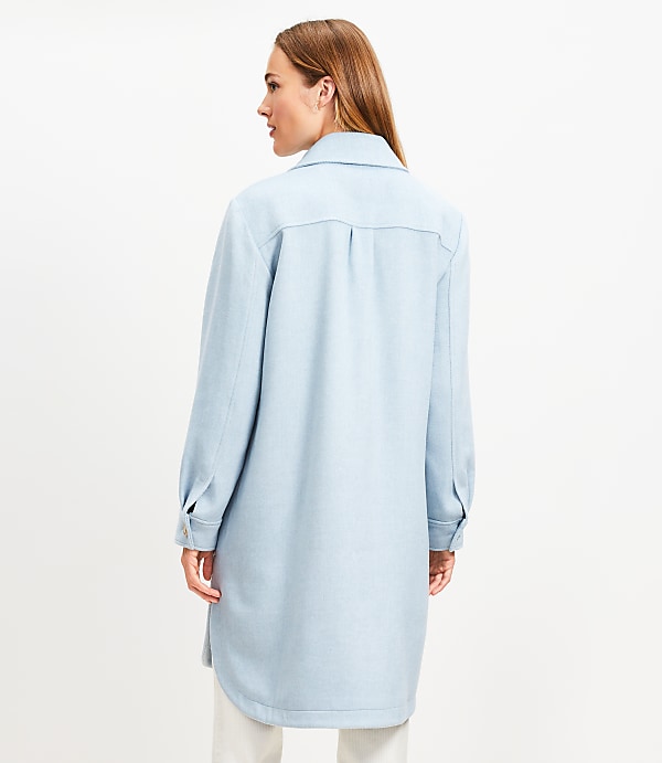 Petite Twill Long Shirt Jacket