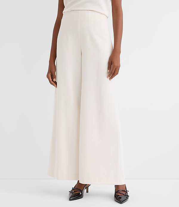 Darted Palazzo Pants in Doubleface