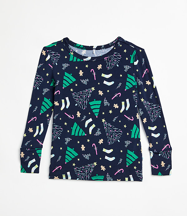 Posh Peanut Holiday Tree Long Sleeve Basic Pajama Set