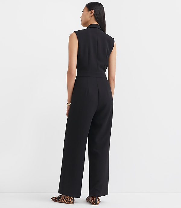 Petite Crepe Lapel Jumpsuit