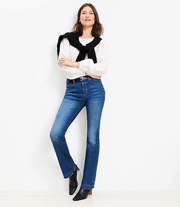 Let Down Hem Mid Rise Boot Jeans in Original Medium Stone Wash