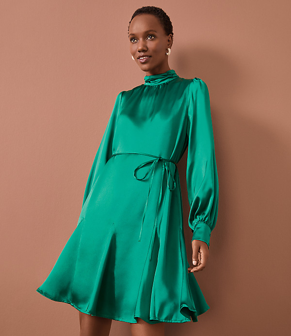 Satin Godet Mini Dress