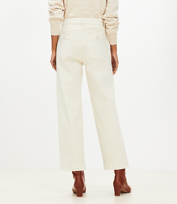 Sailor High Rise Wide Leg Crop Jeans in Popcorn