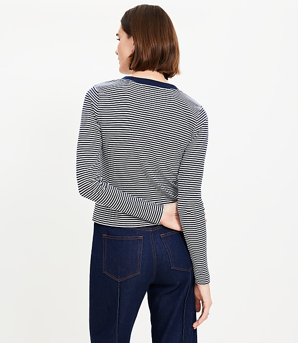 Striped Pocket Cardigan Top