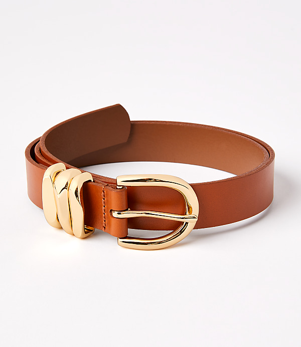 Molded Buckle Leather Belt