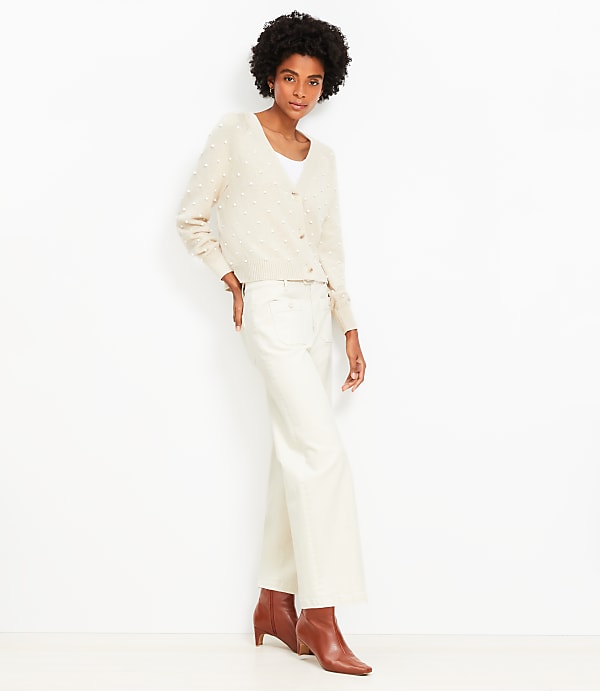 Sailor High Rise Wide Leg Crop Jeans in Popcorn