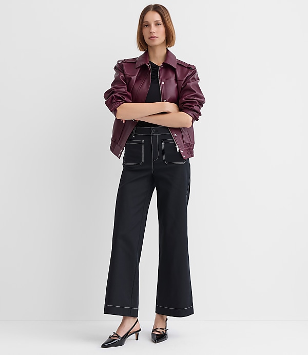 Palmer Wide Leg Pants in Pique