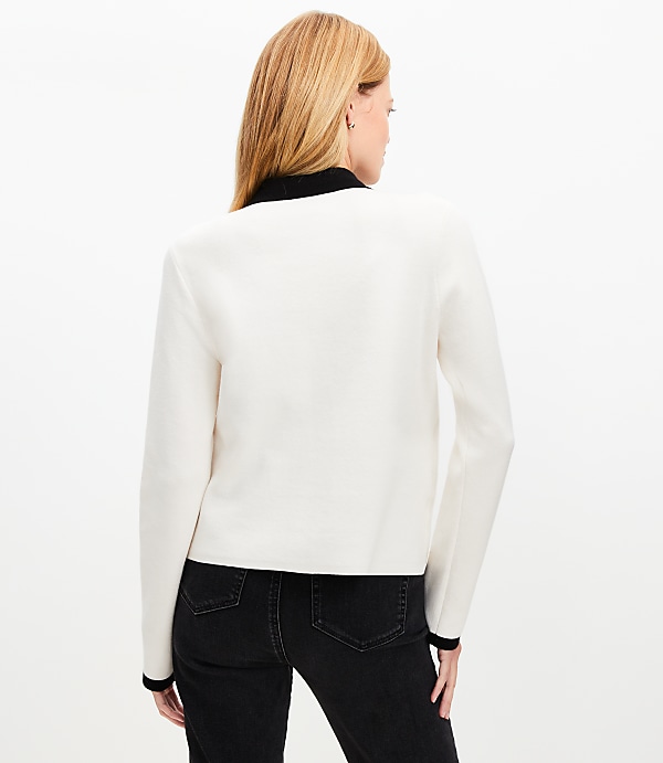 Tipped Sweater Jacket
