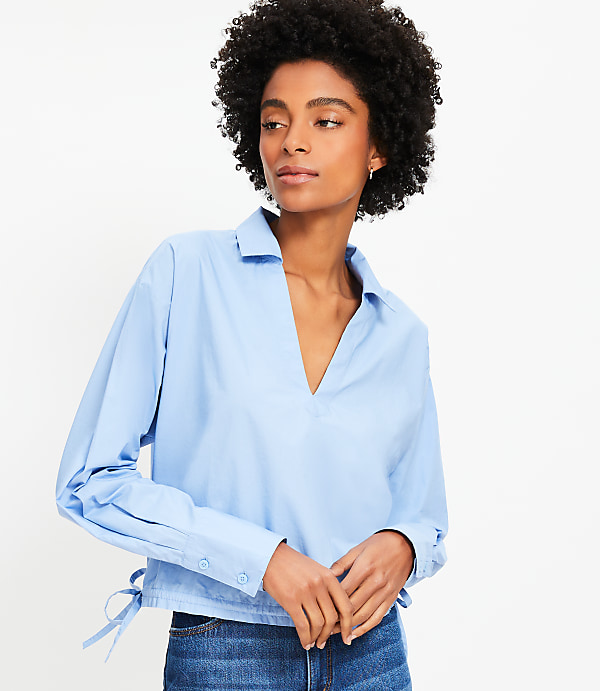 Poplin Side Tie Shirt